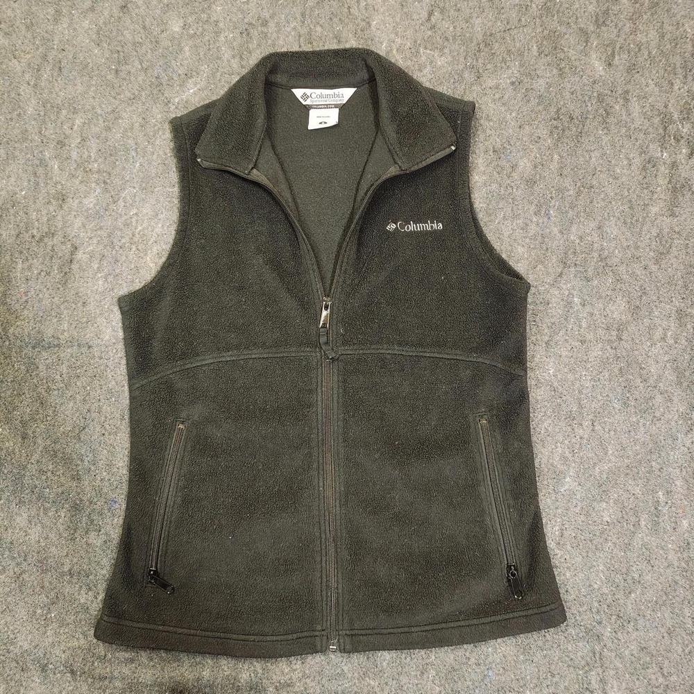Columbia Mens Black Fleece Full Zip Outdoor Vest XL1338 Size Small